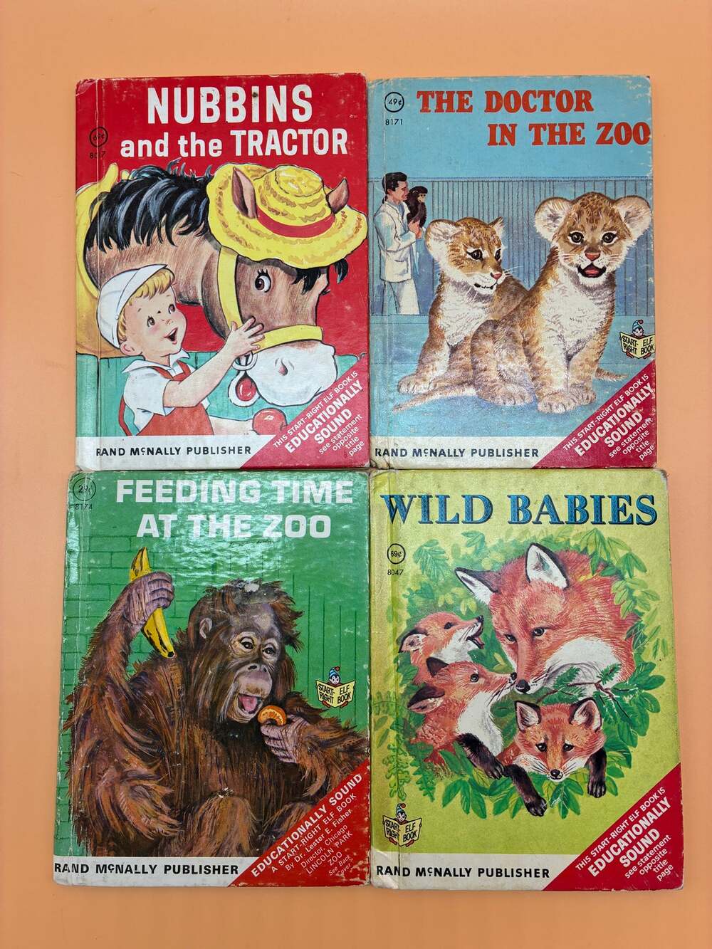 Rand McNally Start-Right Elf Book Lot of 4 Vintage Children's Books Wild Babies